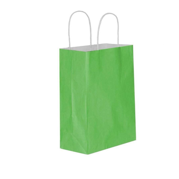 Green Kraft Paper Bag 25x31x12cm with Twisted Handles