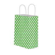 Green Polka Dot Kraft Paper Gift Bag with Twisted Handles